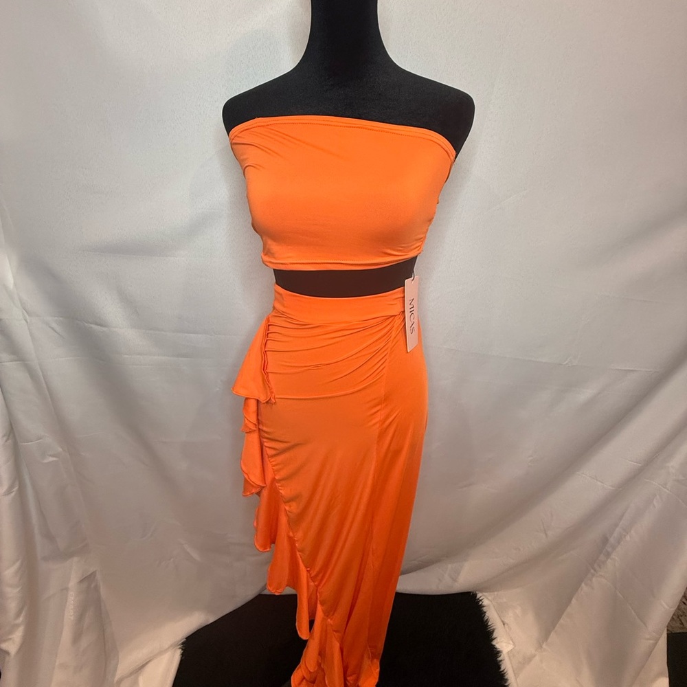 Orange Fitted Crop Top